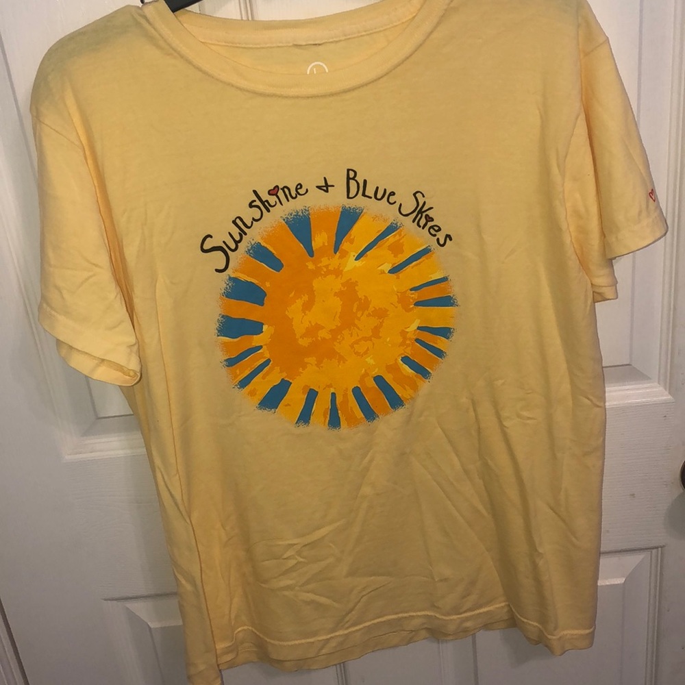 Yellow Sunshine &Blue Skies short sleeve shirt